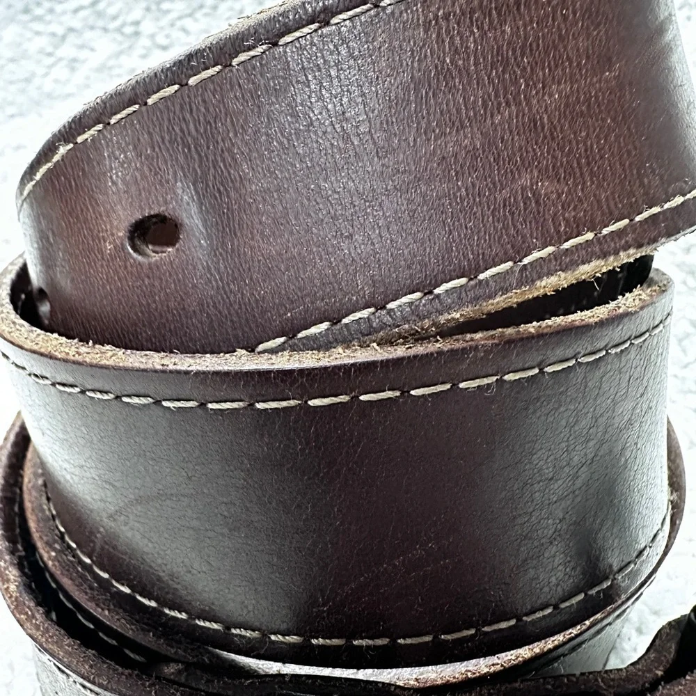 Wrangler Rugged Thick Genuine Top Stitched Leather Cowboy Western Belt  XL 46 48